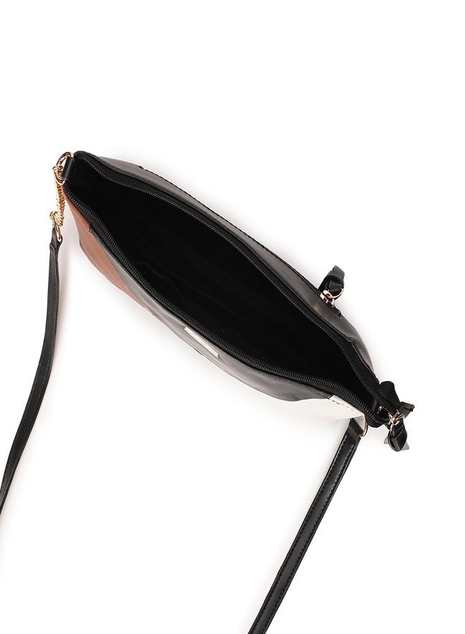 Fastrack Colour blocked Structured Sling Bag for Women, Girls and Ladies | with Semi Chain Sling Strap | Slings for Casual Carry | Ladies Purse Handbag - Image 5